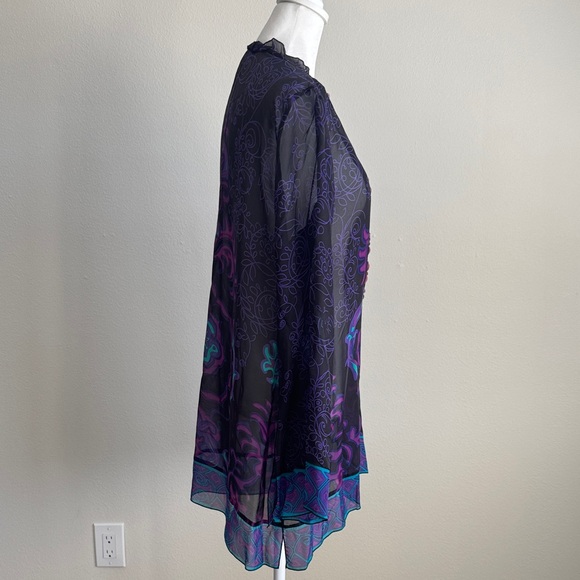 Hale Bob Sheer Black and Purple Tunic - Picture 7 of 12